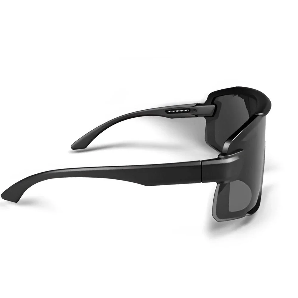 Oversized Shield Sunglasses Dark Black Wrap‎ Around Sporty Futuristic Tech-wear